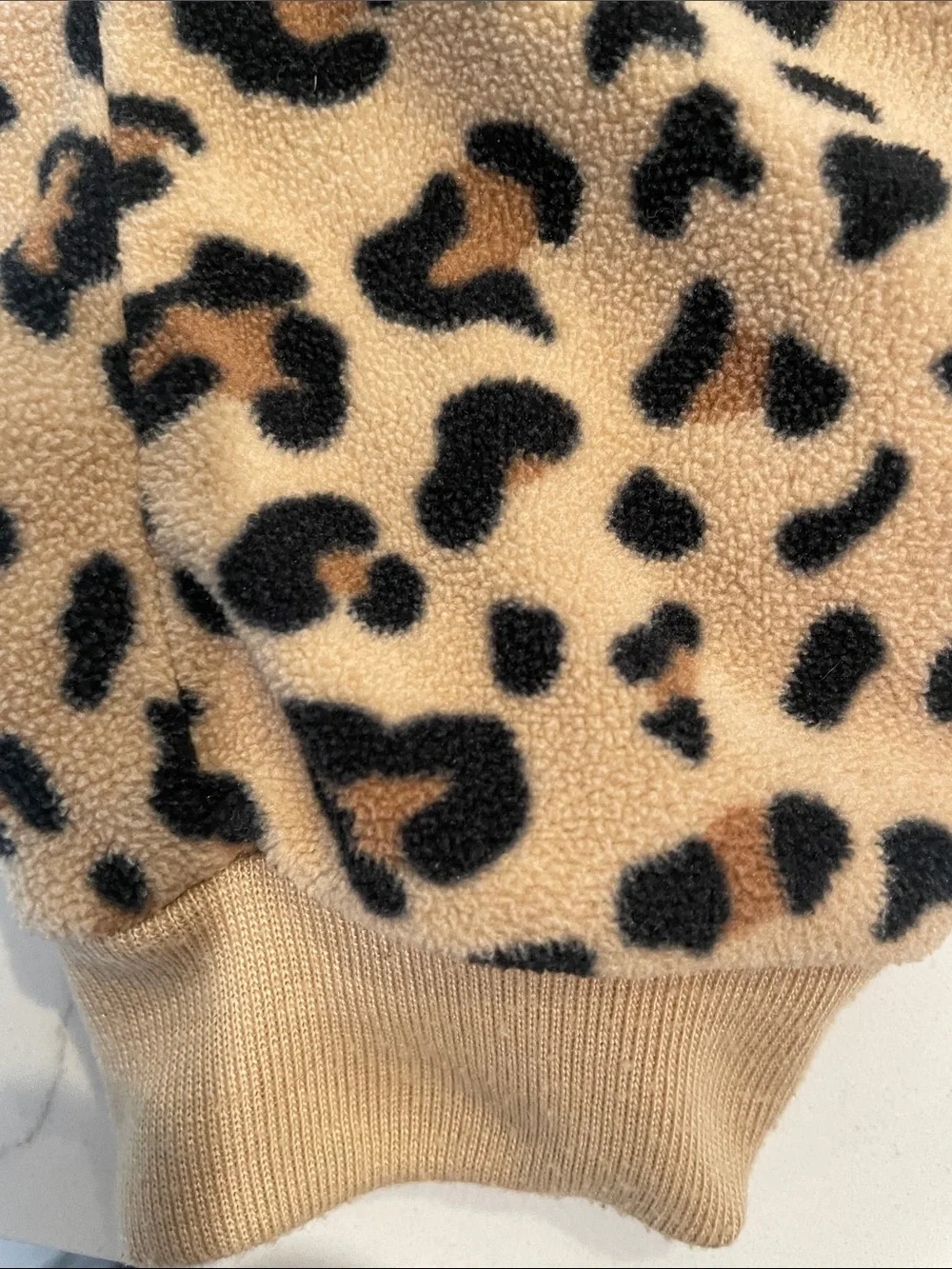 Carter's Leopard Print Hooded One-Piece  Fleece - Tan and Black